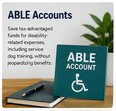 Funding Service Dog Training 13 ABLE Accounts