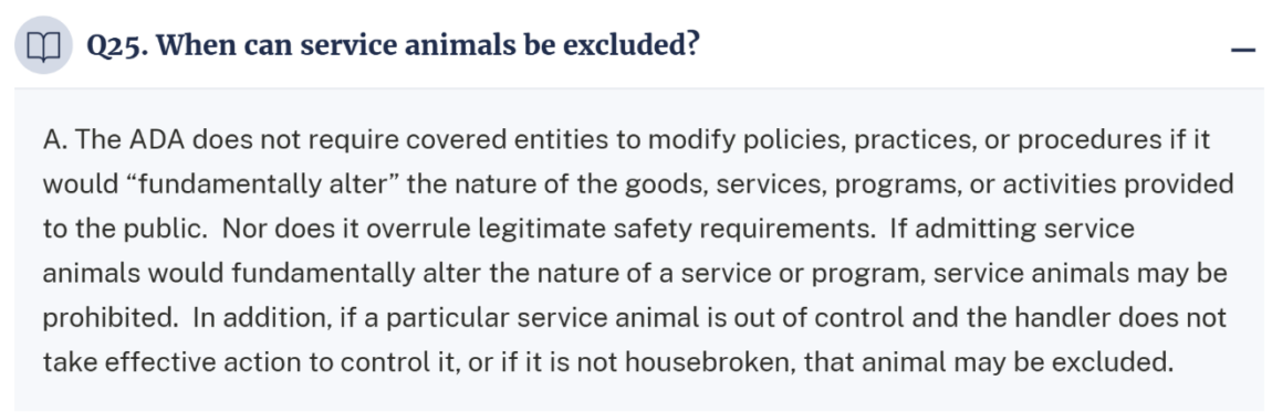 Service Dog Rights: Allergies & Access 3 Service Dog Exclusion Q&A Snapshot