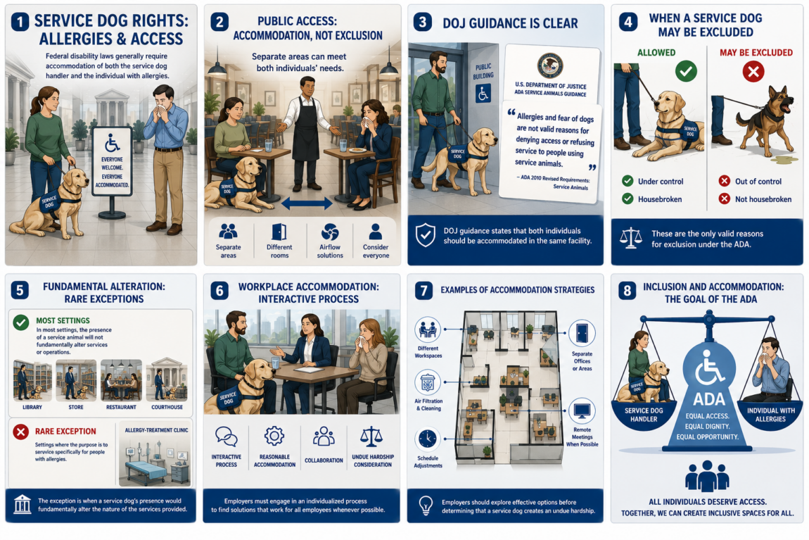 Service Dog Rights: Allergies & Access 5 Service Dogs and Allergies Infographic