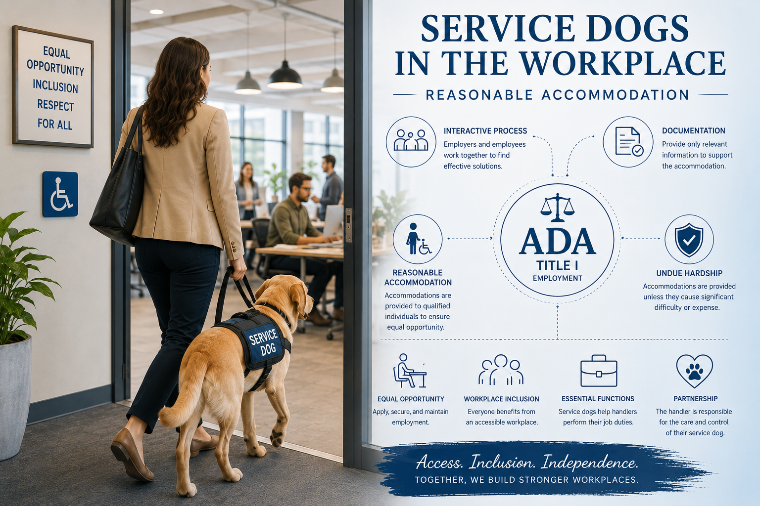 Service Dog Rights: Workplace 1 Service Dogs in the Workspace Infographic